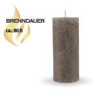 Stumpenkerzen Rustikal Taupe Ø7cm x 15cm