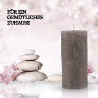 Stumpenkerzen Rustikal Taupe Ø7cm x 15cm