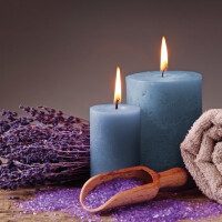 Stumpenkerzen Rustikal Himmelblau Ø7cm x 15cm