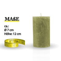 Stumpenkerzen Rustikal Olive Ø7cm x 12cm