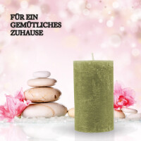 Stumpenkerzen Rustikal Olive Ø7cm x 12cm