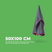 Sporttuch gerollt "grau" farbige Biese 50x100...