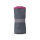 Sporttuch grau, gerollt mit grauem Gummizug, Rand pink 50x100cm