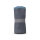 Sporttuch grau, gerollt mit grauem Gummizug, Rand blue 50x100cm