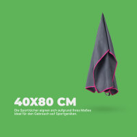 Sporttuch gerollt "grau" farbige Biese 40x80 cm...