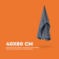 Sporttuch gerollt "grau" farbige Biese 40x80 cm...