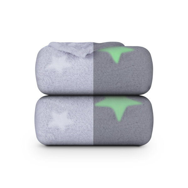Kuscheldecke "Cashmere Touch" Glow in the Dark 150x200cm - Sterne (R)