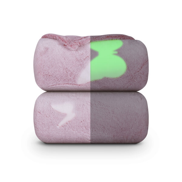 Kuscheldecke "Cashmere Touch" Glow in the Dark 150x200cm - Schmetterling (R)