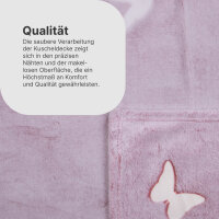 Kuscheldecke "Cashmere Touch" Glow in the Dark 150x200cm - Schmetterling (R)