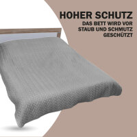 Bett- und Sofa&uuml;berwurf - Tagesdecke - 140cm x 210cm - Grau