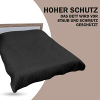 Bett- und Sofaüberwurf - Tagesdecke - 140cm x 210cm - Schwarz (R)