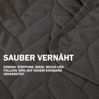 Bett- und Sofaüberwurf - Tagesdecke - 140cm x 210cm - Schwarz (R)