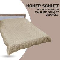 Bett- und Sofaüberwurf - Tagesdecke - 140cm x 210cm - Creme (R)