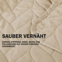Bett- und Sofaüberwurf - Tagesdecke - 140cm x 210cm - Creme (R)