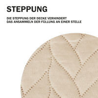 Bett- und Sofaüberwurf - Tagesdecke - 140cm x 210cm - Creme (R)
