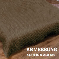 Bett- und Sofaüberwurf - Tagesdecke - 140cm x 210cm - Braun (R)