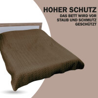 Bett- und Sofaüberwurf - Tagesdecke - 140cm x 210cm - Braun (R)