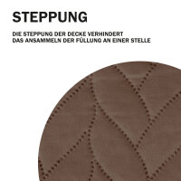 Bett- und Sofaüberwurf - Tagesdecke - 140cm x 210cm - Braun (R)