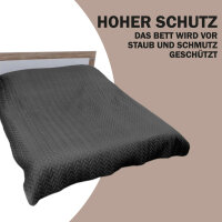 Bett- und Sofaüberwurf - Tagesdecke - 220cm x 240cm - Anthrazit