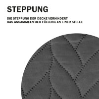 Bett- und Sofaüberwurf - Tagesdecke - 220cm x 240cm - Anthrazit
