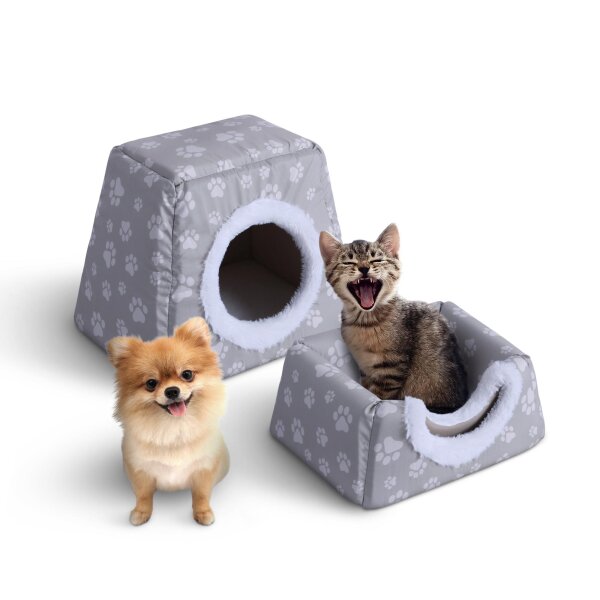 Katzenhöhle / Katzenbett - 2 in 1 Taupe