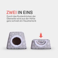 Katzenhöhle / Katzenbett - 2 in 1 Taupe (R)