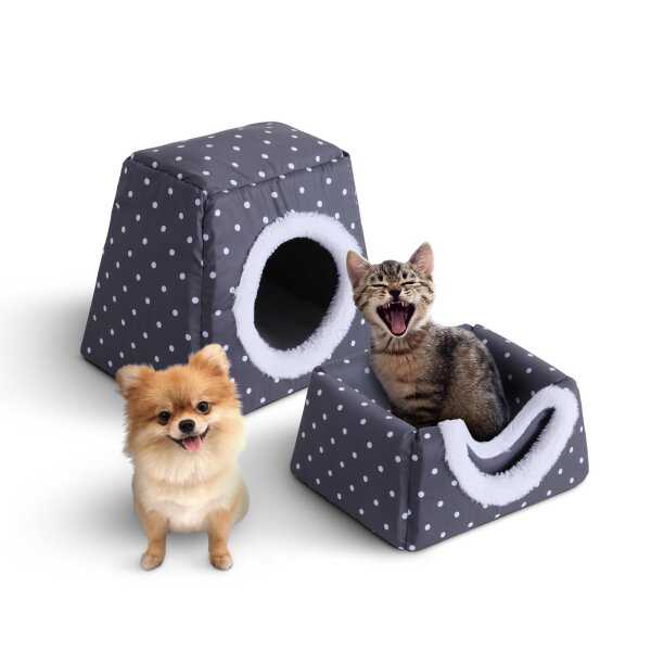 Katzenhöhle / Katzenbett - 2 in 1 Dunkelgrau