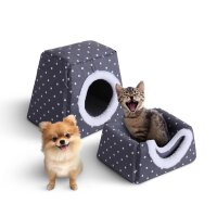 Katzenhöhle / Katzenbett - 2 in 1 Dunkelgrau