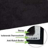 Wärmematte für Haustiere 70cm x 100cm Schwarz
