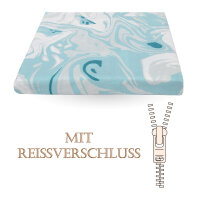 Bettw&auml;sche-Set (135x200cm) - Renforce Marble - Blau