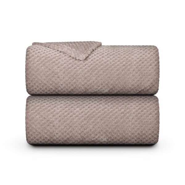 Kuscheldecke "Popcorn" Cashmere Soft-Touch Sandgrau 150x200 cm (R)
