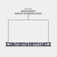 Zugluftstopper mit Spruch - 95cm x &Oslash;12cm Anthrazit - ( T&uuml;r zu! Es zieht! )