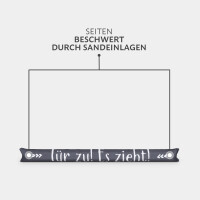 Zugluftstopper mit Spruch 95cm x Ø12cm Anthrazit (Tür zu)