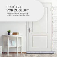 Zugluftstopper mit Spruch - 95cm x Ø12cm Grau - ( Tür zu! Es zieht! )