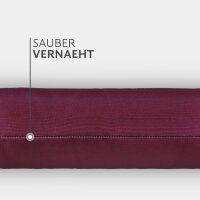 Zugluftstopper mit Spruch - 95cm x &Oslash;12cm Bordeaux - ( KUSCHELIG WARM )