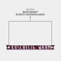 Zugluftstopper mit Spruch 95cm x Ø12cm Bordeaux (Kuschelig)