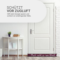 Zugluftstopper mit Spruch - 95cm x &Oslash;12cm Bordeaux - ( Mach nicht so &acute;nen Wind! )