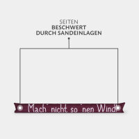 Zugluftstopper mit Spruch - 95cm x &Oslash;12cm Bordeaux - ( Mach nicht so &acute;nen Wind! )