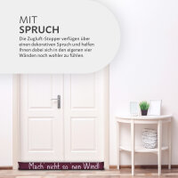 Zugluftstopper mit Spruch - 95cm x &Oslash;12cm Bordeaux - ( Mach nicht so &acute;nen Wind! )