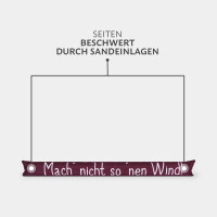 Zugluftstopper mit Spruch 95cm x Ø12cm Bordeaux (Wind)
