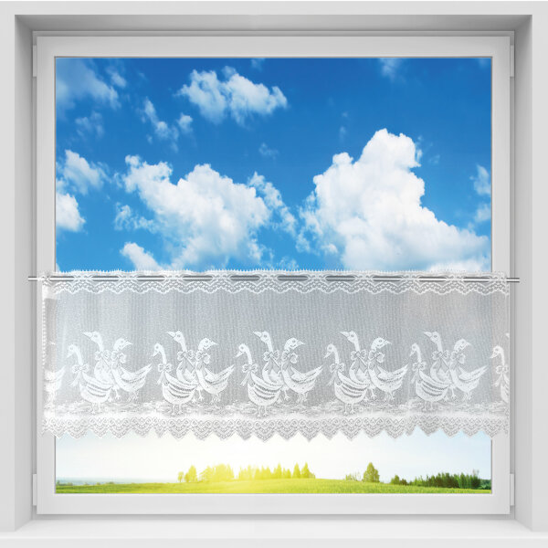 Cafehausgardine, ca.160x45cm, Emilie/Lynn  Gänse