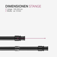 Cafehausstangen schwarz, 125/225 cm