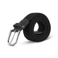 Stretchgürtel aus Stoff stufenlos Schwarz 85cm
