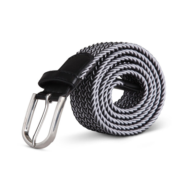 Stretchgürtel aus Stoff stufenlos Weiß & Schwarz 85cm