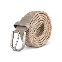 Stretchgürtel aus Stoff stufenlos Beige 105cm