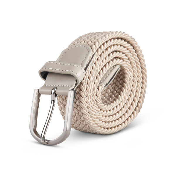 Stretchgürtel aus Stoff stufenlos Creme 105cm