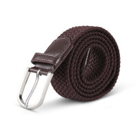 Stretchgürtel aus Stoff stufenlos Dunkelbraun 105cm
