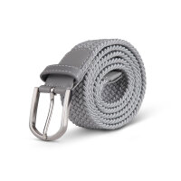 Stretchgürtel aus Stoff stufenlos Silber 125cm
