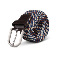 Stretchgürtel aus Stoff stufenlos Beige/Blau/Braun...
