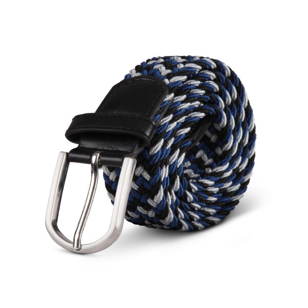 Stretchgürtel aus Stoff stufenlos Grau/Blau/Schwarz 125cm